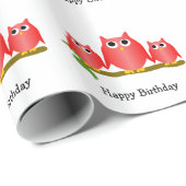 Rotkäuzedesign Geburtstagsgeschenk Geschenkpapier (Rolleneckpunkt)