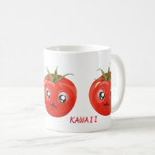 Rotkawaii-Tomate Weiße Tasse (VorderseiteRechts)