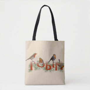 Rotkehlchen-All-Over-Print-Tasche Tasche