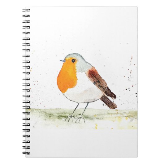 Rotkehlchen Aquarell Notizblock (Vorderseite)