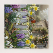 Rotkehlchen auf einem Gartenzaun Puzzle (Horizontal)