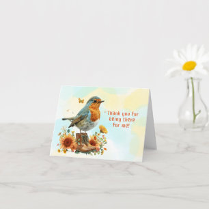 Rotkehlchen auf einem Paar Stiefel Danke, dass du  Karte