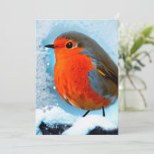 Rotkehlchen Dankeskarte (Stehend Vorderseite)
