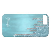 Rotkehlchen Egg blauen Glitzer-Tropfen iPhone 8 Case-Mate iPhone Hülle (Rückseite (Horizontal))