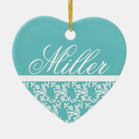 Rotkehlchen-Ei-Monogramm-Verzierung Keramik Ornament (Vorne)