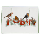 Rotkehlchen-Geschenk-Tasche Große Geschenktüte (Vorderseite)