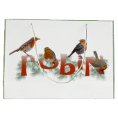 Rotkehlchen-Geschenk-Tasche Große Geschenktüte (Rückseite)