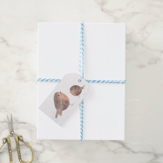 Rotkehlchen-Geschenkanhänger Geschenkanhänger (Mit Garn)
