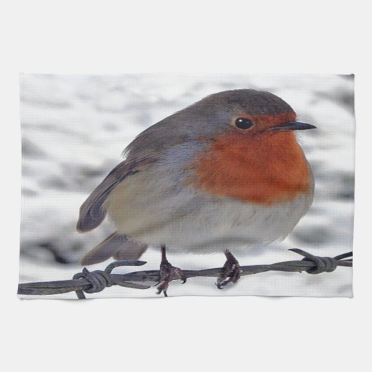 Rotkehlchen Geschirrtuch (Horizontal)