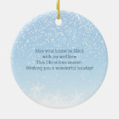 Rotkehlchen, heilig, Weihnachtsglocken Keramik Ornament (Hinten)