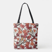 Rotkehlchen im Ahornbaum auf cremeweißem Hintergru Tasche (Rückseite)
