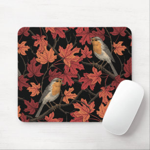 Rotkehlchen im Ahornbaum Mousepad