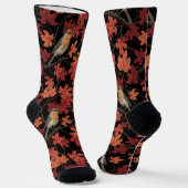Rotkehlchen im Ahornbaum Socken (Gewinkelt)