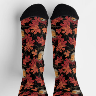 Rotkehlchen im Ahornbaum Socken