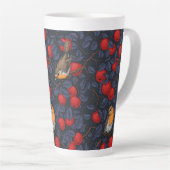 Rotkehlchen im Apfelbaum/ blau und rot Milchtasse (Rechte Ecke)