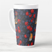 Rotkehlchen im Apfelbaum/ blau und rot Milchtasse (Linke Ecke)
