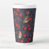Rotkehlchen im Apfelbaum/ blau und rot Milchtasse (Vorderseite)