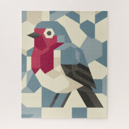 Rotkehlchen im Vektor-Block-Jigsaw-Puzzle Puzzle