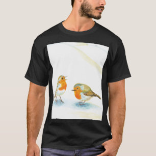 Rotkehlchen im Winter T-Shirt