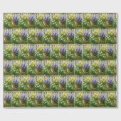 Rotkehlchen in einem Frühlingsgarten Geschenkpapier (Flach)