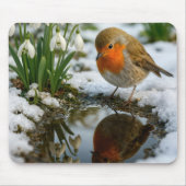 Rotkehlchen in einem Frühlingsgarten Mousepad (Vorne)