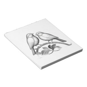 Rotkehlchen in grauem Notizbuch Notizblock