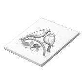 Rotkehlchen in grauem Notizbuch Notizblock (Rotiert)