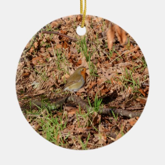 Rotkehlchen Keramik Ornament (Vorne)