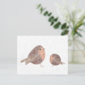 Rotkehlchen-Postkarte Postkarte (Stehend Vorderseite)