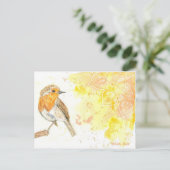 Rotkehlchen-Postkarte Postkarte (Stehend Vorderseite)