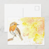 Rotkehlchen-Postkarte Postkarte (Vorne/Hinten)