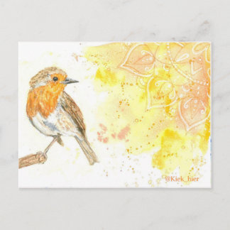 Rotkehlchen-Postkarte Postkarte
