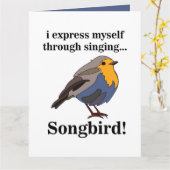 Rotkehlchen Singvogel Karte (Gelbe Blume)