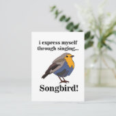Rotkehlchen Singvogel Postkarte (Stehend Vorderseite)