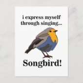Rotkehlchen Singvogel Postkarte (Vorderseite)