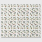 Rotkehlchen und Blumen Geschenkpapier (Flach)