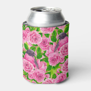 Rotkehlchen und Rosen Dosenkühler