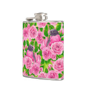 Rotkehlchen und Rosen Flachmann (Links)