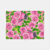 Rotkehlchen und Rosen Fleecedecke (Vorderseite (Horizontal))