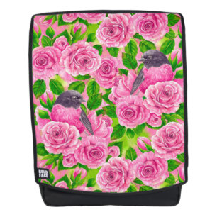 Rotkehlchen und Rosen Rucksack