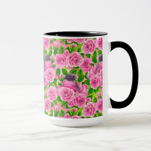 Rotkehlchen und Rosen Tasse (Rechts)