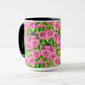 Rotkehlchen und Rosen Tasse (Vorderseite Links)