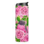 Rotkehlchen und Rosen Thermosbecher (Nach links gedreht)