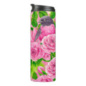 Rotkehlchen und Rosen Thermosbecher (Nach rechts gedreht)