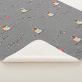 Rotkehlchen und Schneemuster Sherpadecke (3/4)