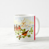 Rotkehlchen und Stechpalme Kaffeetasse (VorderseiteRechts)