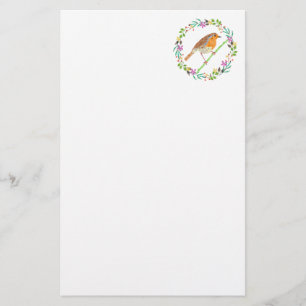 Rotkehlchen, Vogel des Weihnachtsfestes Briefpapier