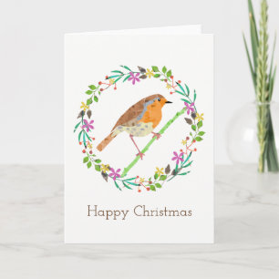 Rotkehlchen, Vogel des Weihnachtsfestes Feiertagskarte