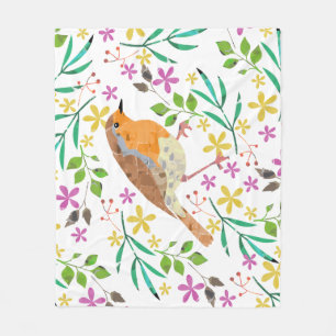 Rotkehlchen, Vogel des Weihnachtsfestes Fleecedecke