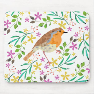 Rotkehlchen, Vogel des Weihnachtsfestes Mousepad